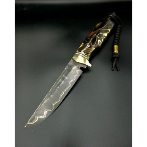 ЗАХИСНИК ІІІ ніж ручної роботи майстра студії Павла Гончаренка, замовити купити в Україні (Сталь - центр CPM® к110™  в ламінаті к110 через латунь і нікель 61 HRC). Photo 2